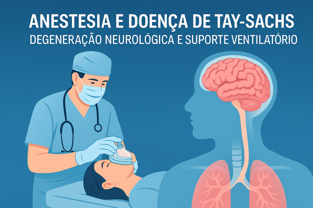 Médico anestesiologista aplica máscara de ventilação em paciente com destaque para cérebro e pulmões.